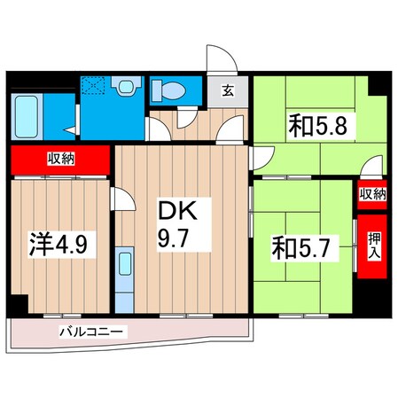 黒川第二マンションの物件間取画像